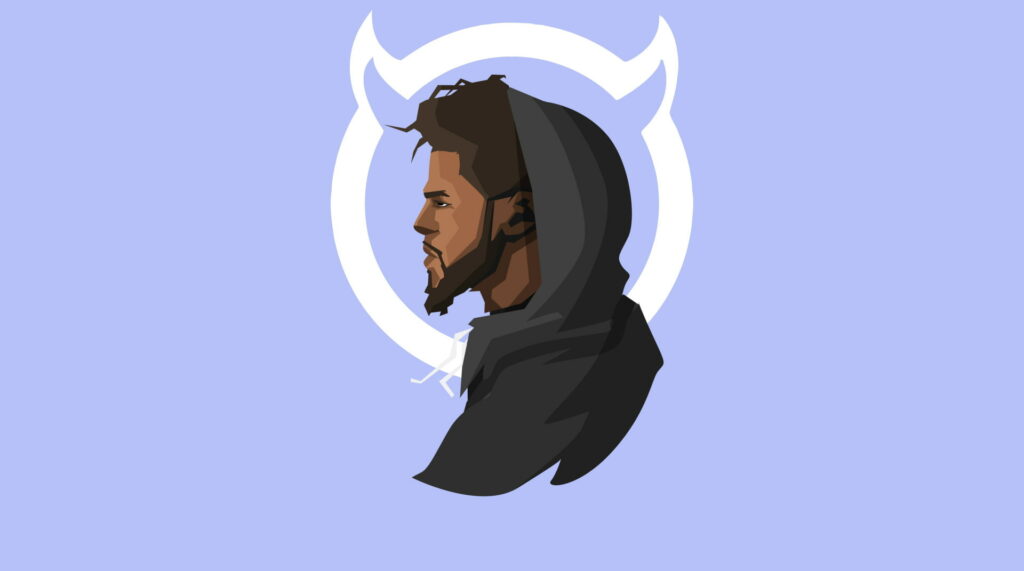 Harmonious Verses: J. Cole's Musical Mosaic in HD Wallpaper