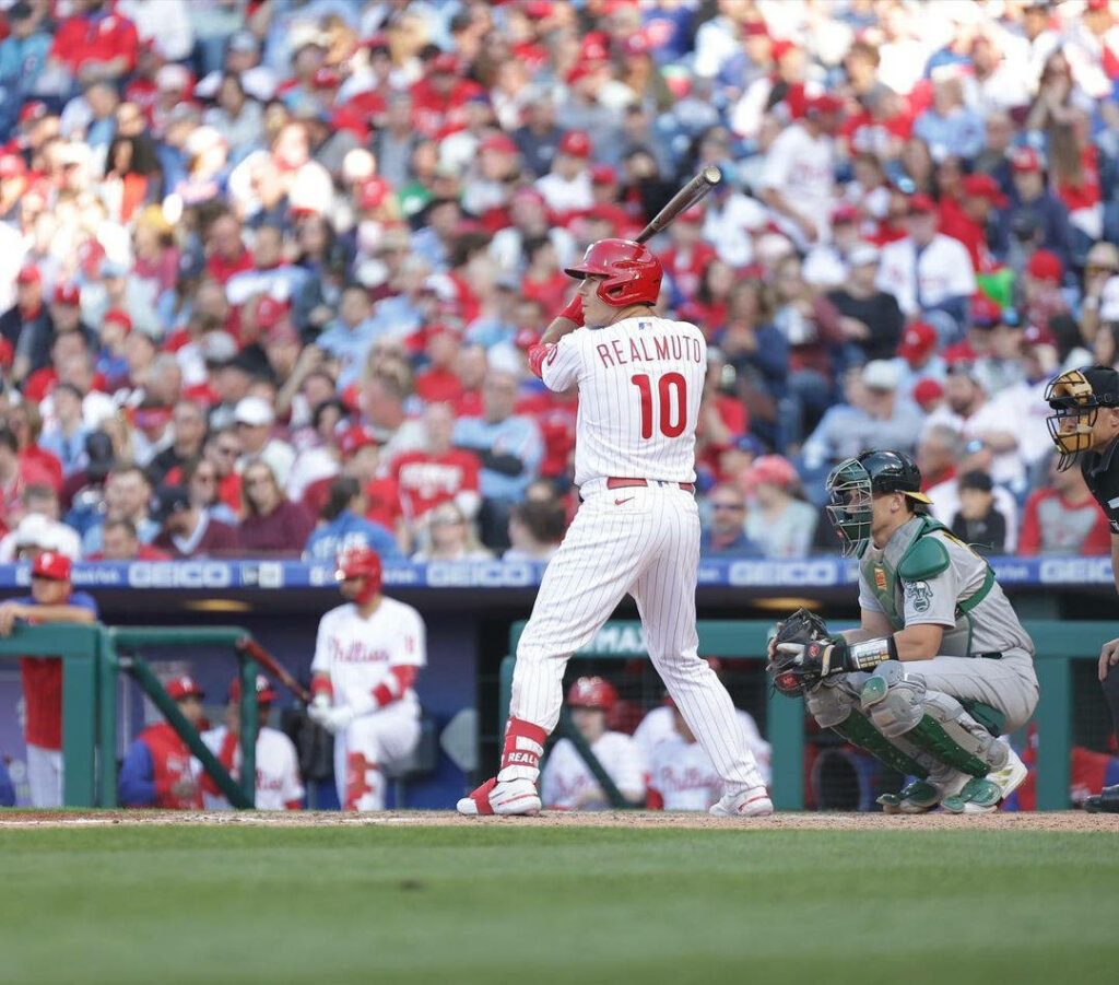 Intense JT Realmuto Batting Stance - Phillies Game Wallpaper