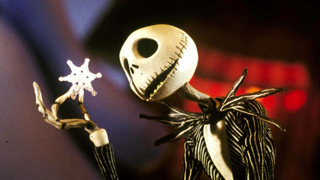 Jack Skellington Snowflake Wallpaper: Spooky Meets Festive Charm