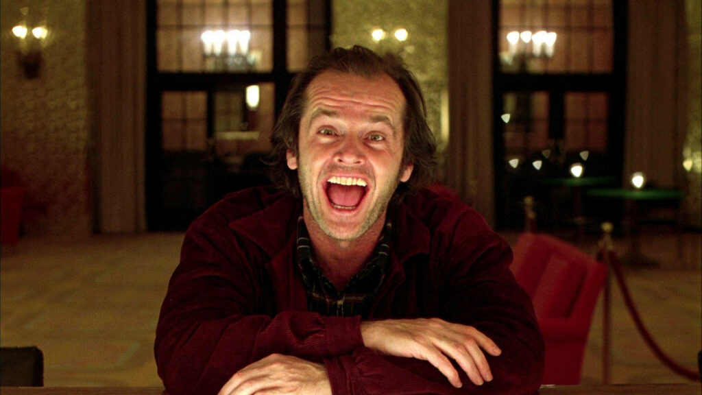 Intense Jack Torrance Wallpaper: Chilling Bar Scene from *The Shining*