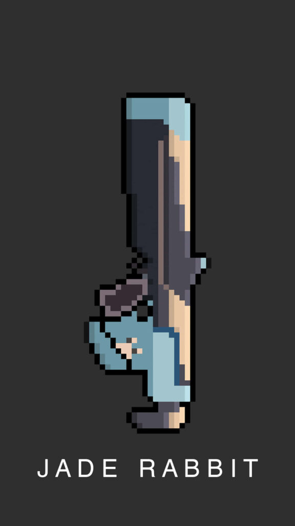 Jade Rabbit Pixel Art Wallpaper - Retro Scout Rifle Design