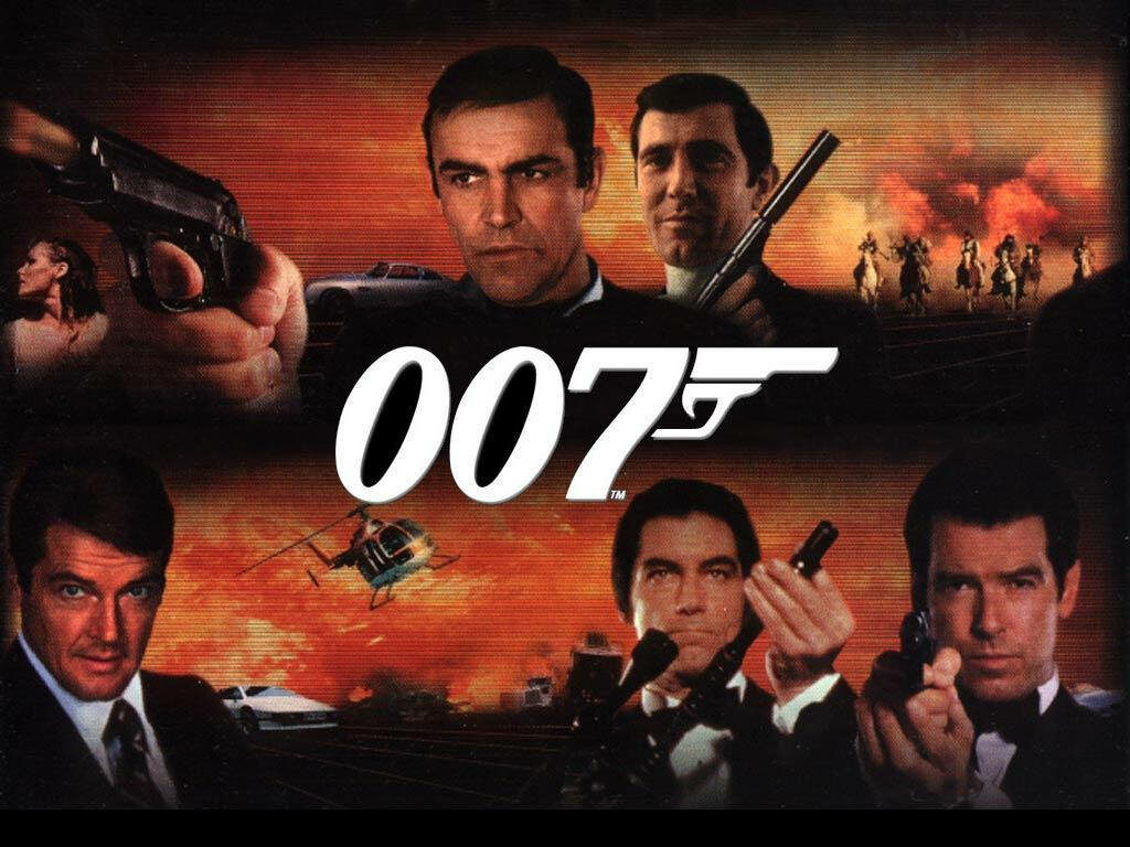 Classic James Bond Wallpaper: Iconic 007 Logo & Action Scenes