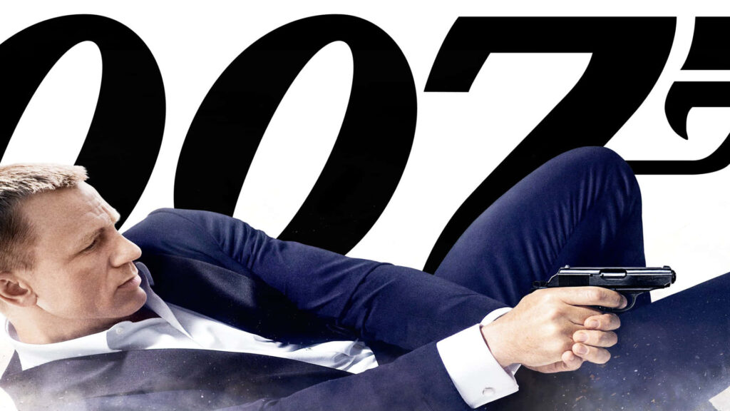 James Bond Action Wallpaper: Iconic 007 Spy Pose Background