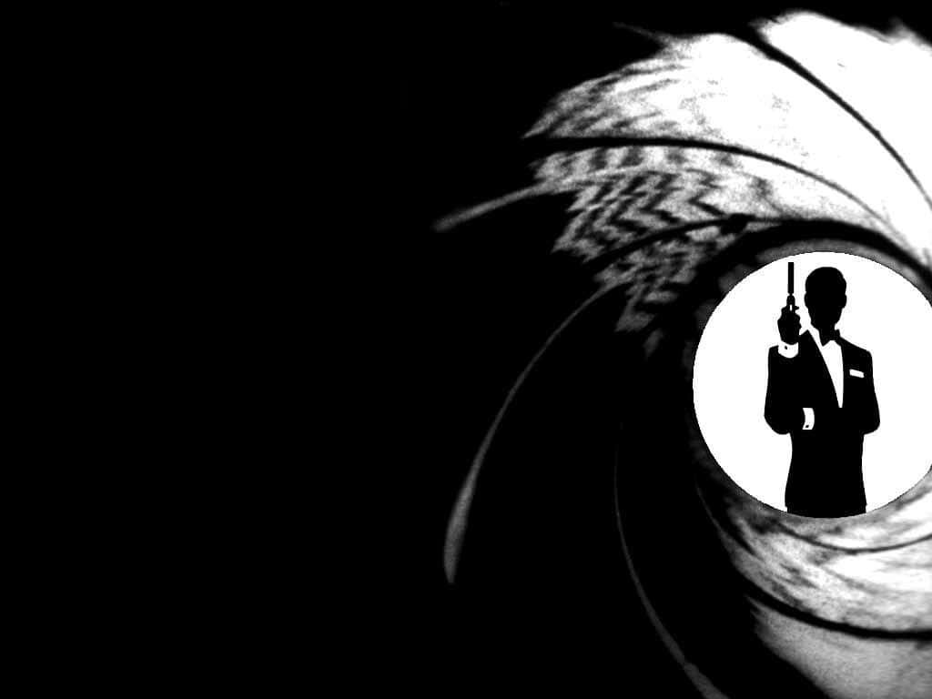 James Bond-Inspired Wallpaper: Iconic Spy Silhouette Design