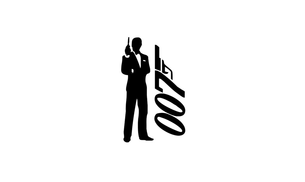 Minimalist James Bond Wallpaper: Iconic Silhouette & 007 Logo