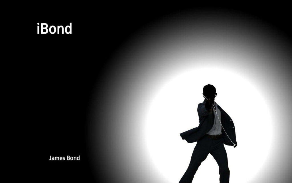 James Bond Silhouette Wallpaper: Sleek Black Background Design
