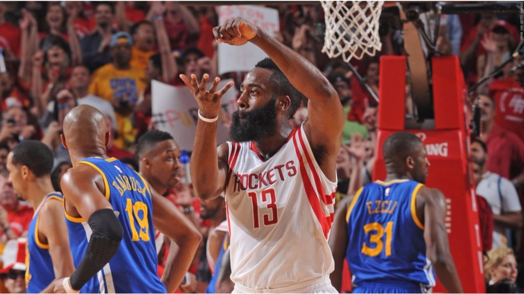 James Harden Houston Rockets NBA wallpaper performing stir the pot celebration intense game moment