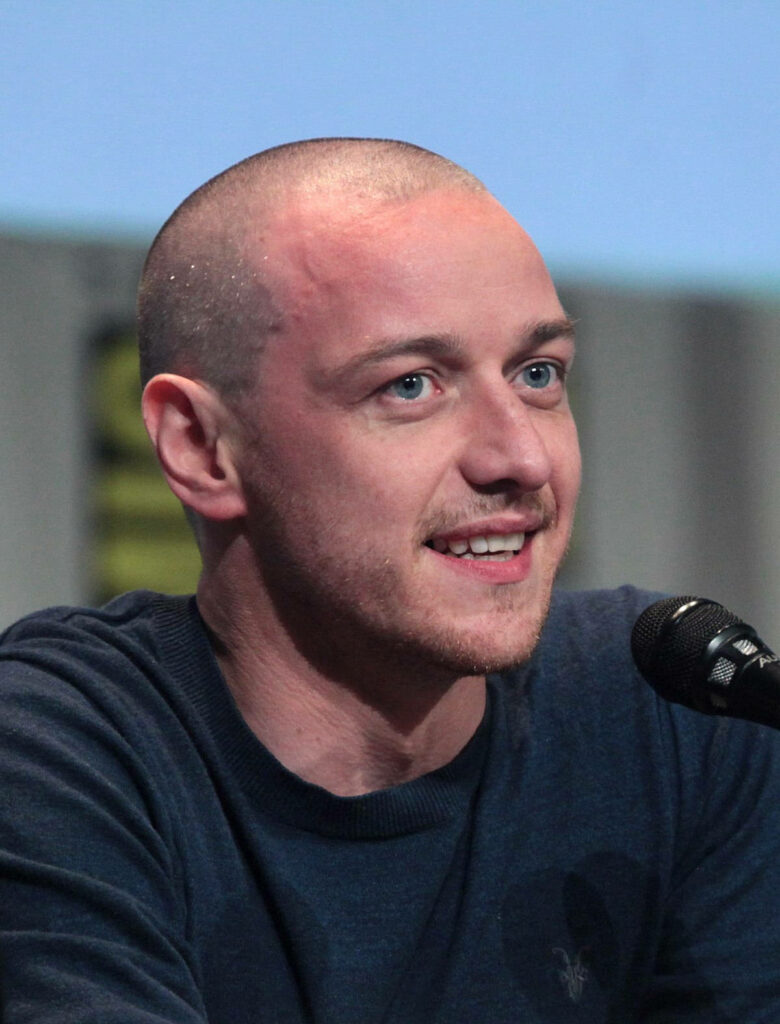 James McAvoy side profile speaking into microphone charismatic expression event wallpaper
