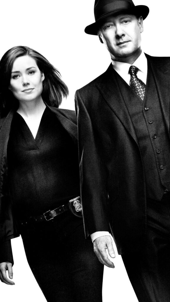 James Spader as Raymond Red Reddington and Megan Boone as Elizabeth Keen in Blacklist wallpaper