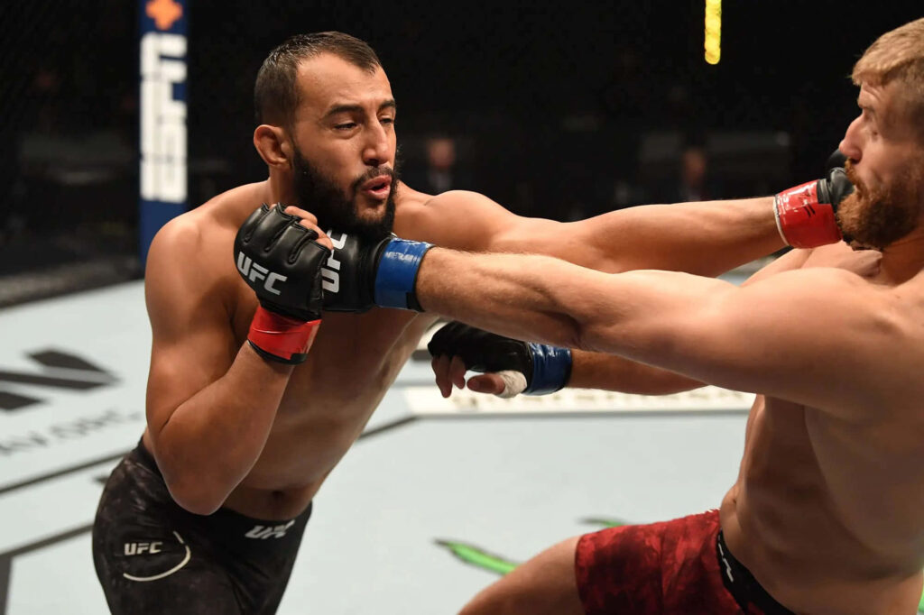 UFC fight Jan Blachowicz vs Dominick Reyes intense punches raw athleticism octagon action wallpaper