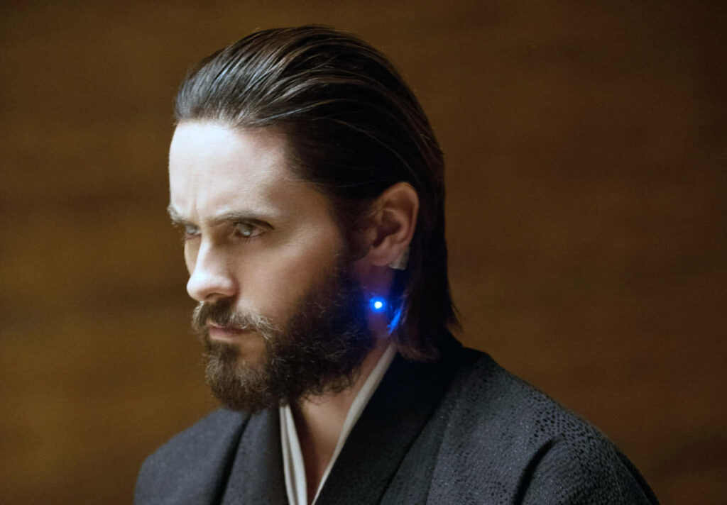 Jared Leto Wallpaper: Close-Up with Beard & Futuristic Earpiece