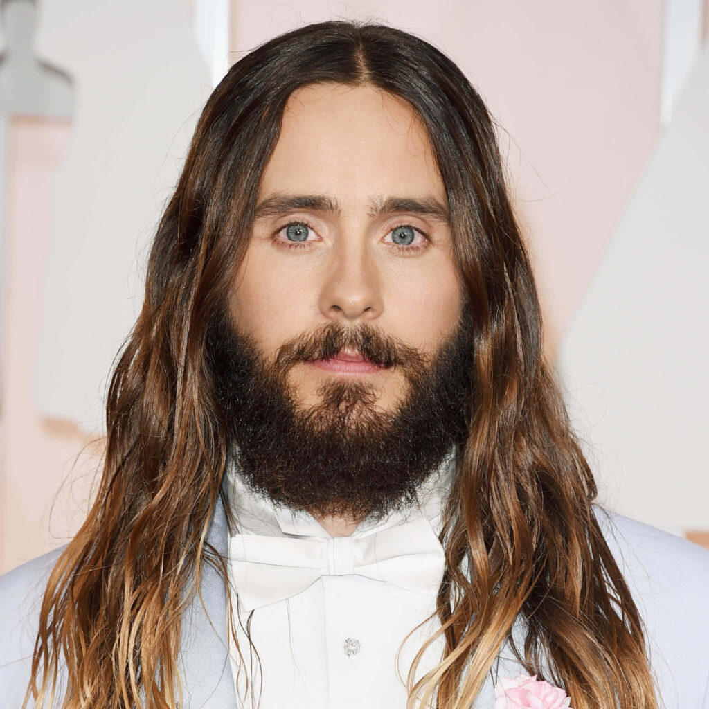 Jared Leto Elegant Wallpaper: Long Hair, Beard & Charismatic Style