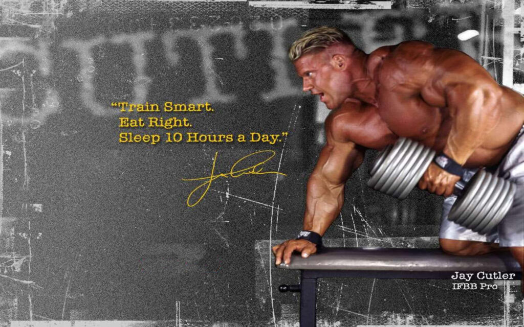 Jay Cutler IFBB Pro lifting heavy dumbbell showing strength smart training and healthy eating Wallpaper