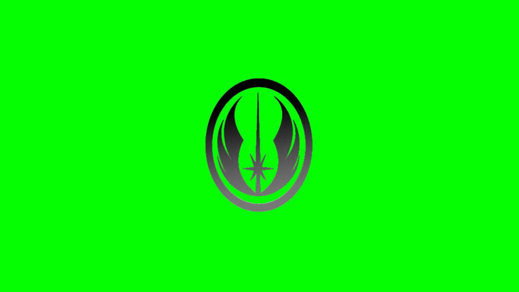 Jedi Order Insignia Wallpaper: Stylish Lightsaber & Wings on Green