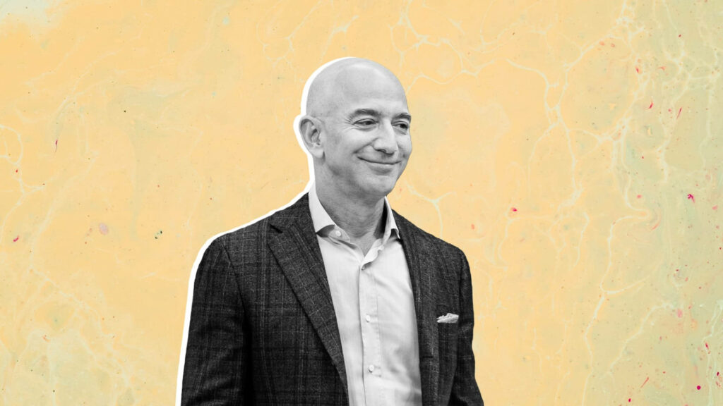 Jeff Bezos in Dark Suit: Charismatic Wallpaper Background