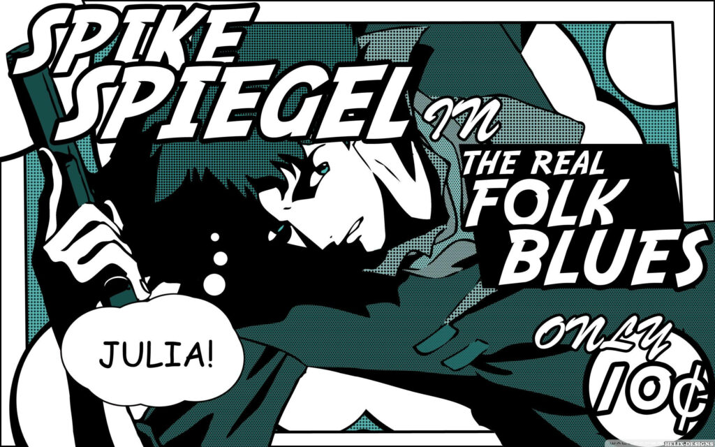 Cowboy Bebop Spike Spiegel Wallpaper with Julia and The Real Folk Blues Theme Song Design