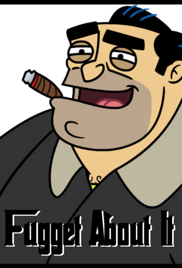 Animated wallpaper of Jimmy Falcone from Fugget About It with cigar and mobster attire