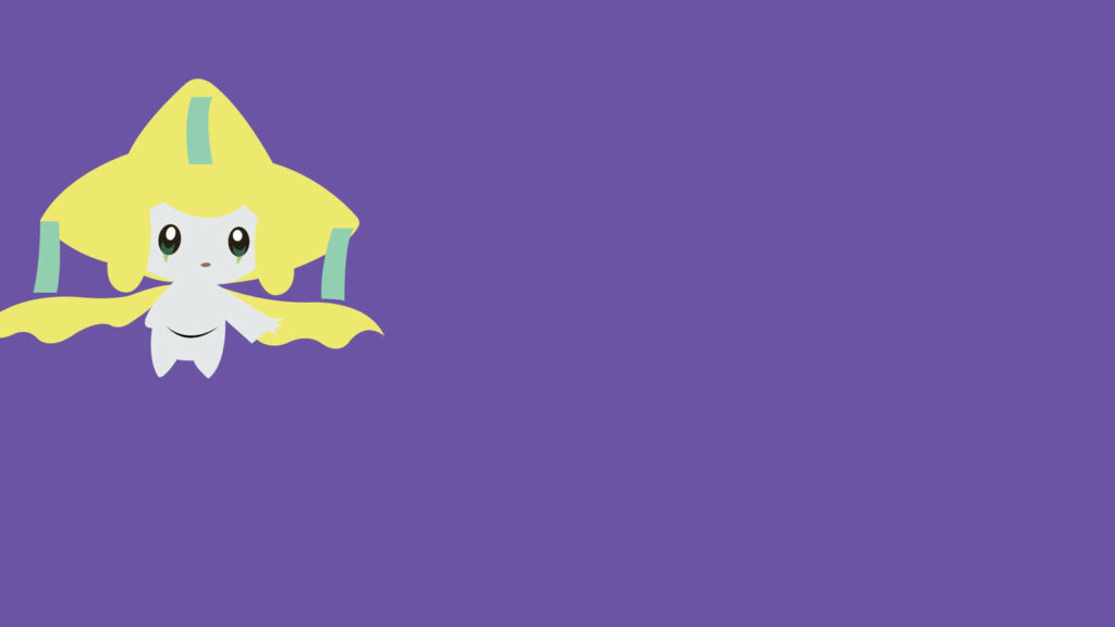 Jirachi Pokémon Wallpaper: Charming Wish-Granter on Purple Background