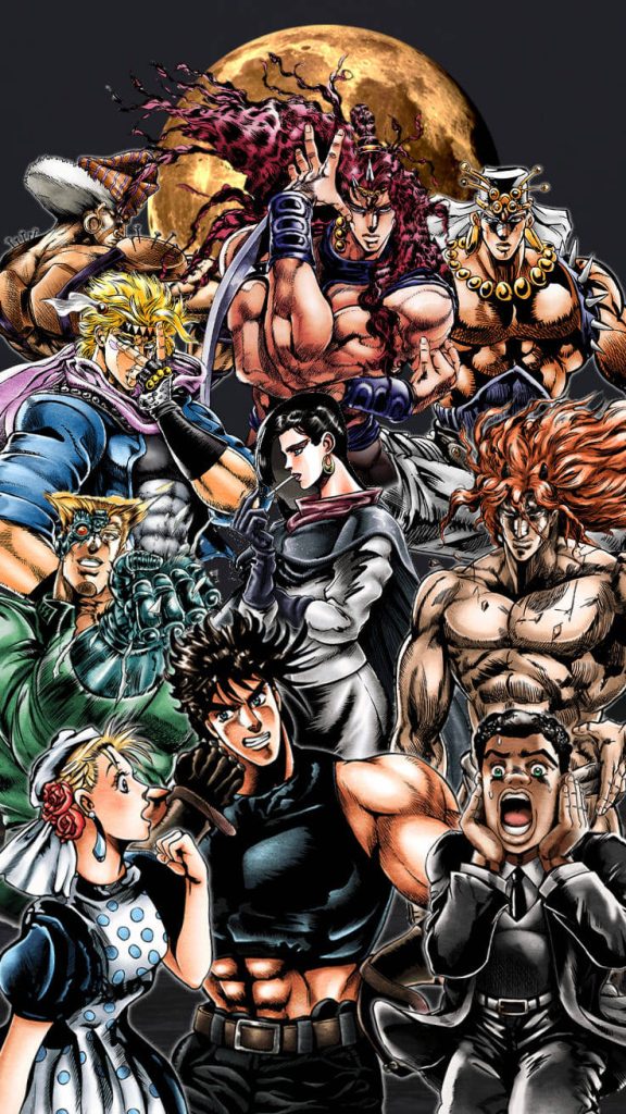 JoJos Bizarre Adventure Battle Tendency wallpaper with Joseph Joestar Lisa Lisa and Pillar Men moon