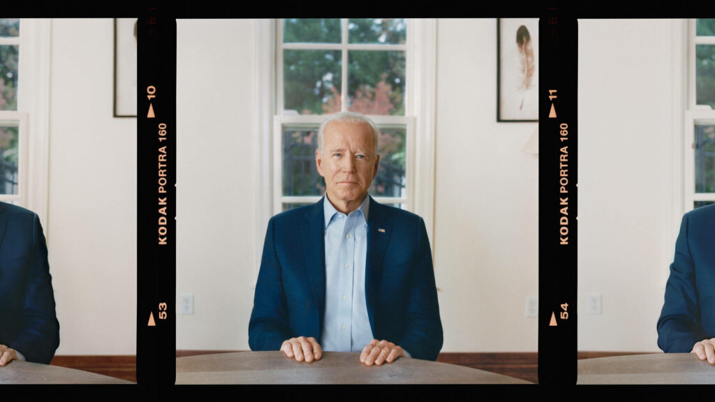 Elegant Portrait of President Joe Biden - Kodak Film Wallpaper