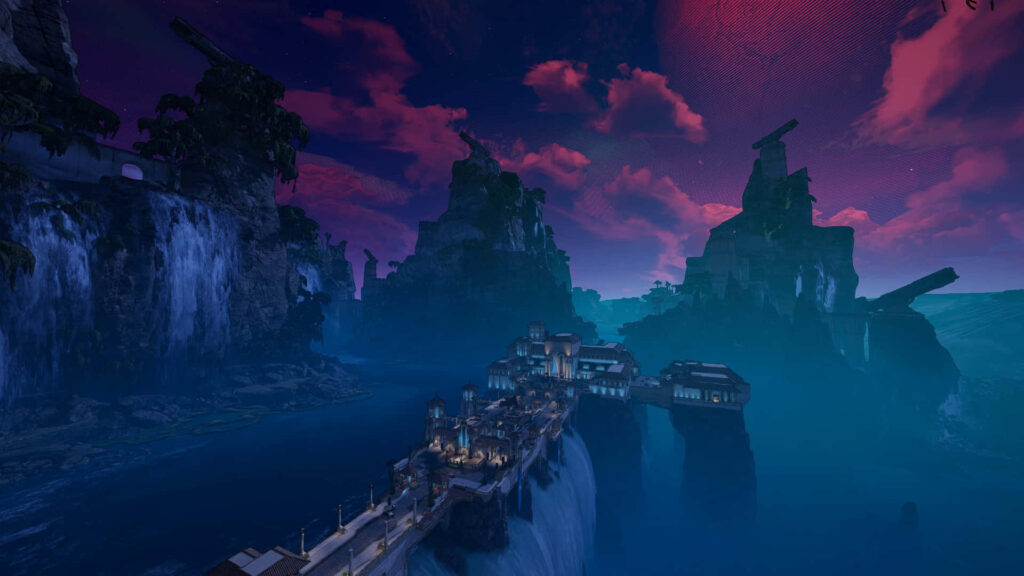 Joey's Planet: Majestic Mountains under a Purple Sky - Mesmerizing Borderlands 3 Backdrop Wallpaper