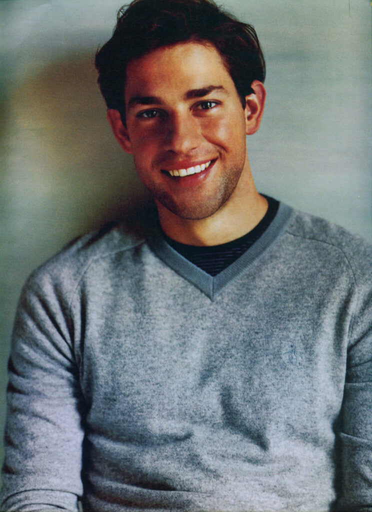 John Krasinski warm smile cozy setting charming approachable comedic persona wallpaper background
