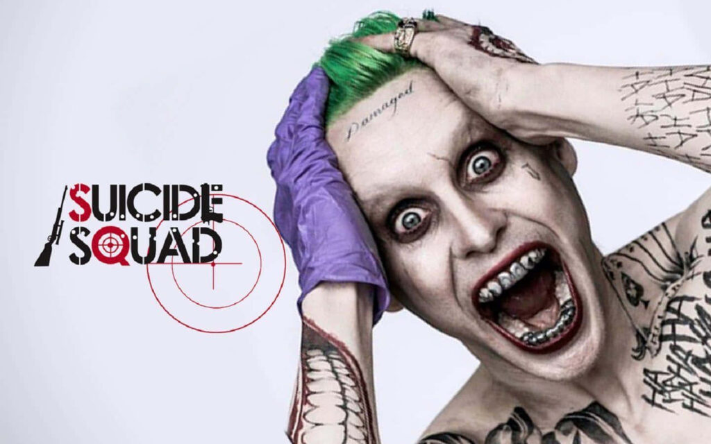 Intense Joker Wallpaper from The Suicide Squad with Movie Logo
