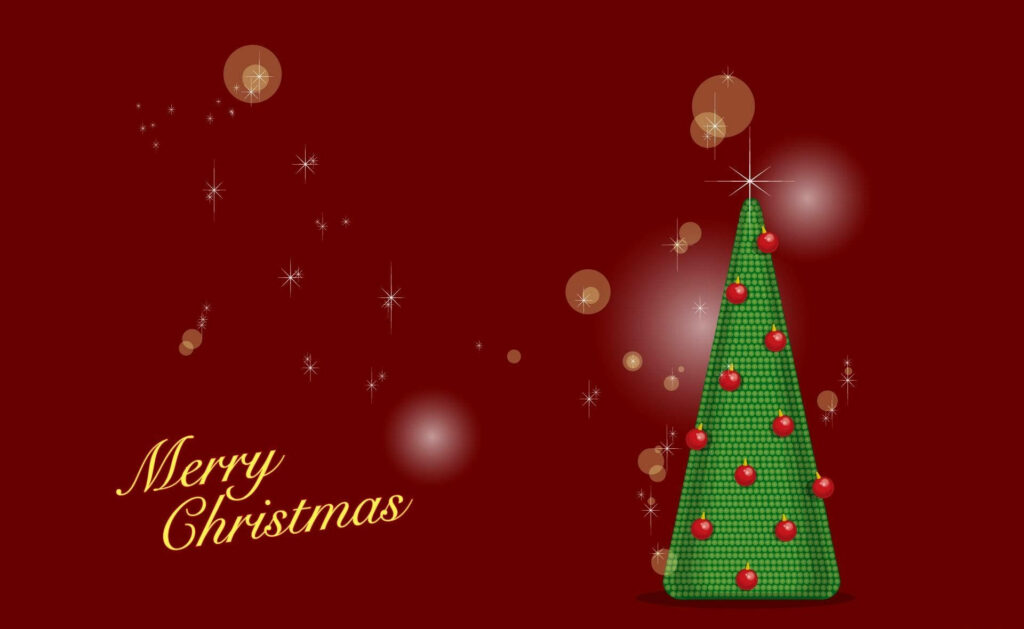Get in the Festive Spirit with this Vibrant Red Christmas Tree Wallpaper