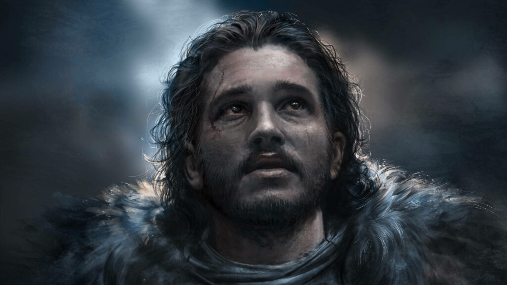 Jon Snow Digital Wallpaper: Dramatic Art of Game of Thrones
