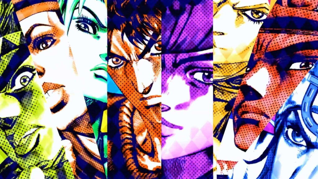 Joseph Joestar Battle Tendency wallpaper vibrant action pose bold comic book style background