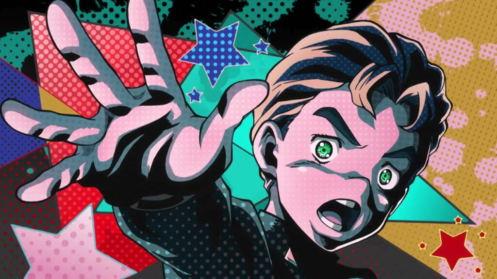 Joseph Joestar reaching forward with determination vibrant pop art Battle Tendency wallpaper background