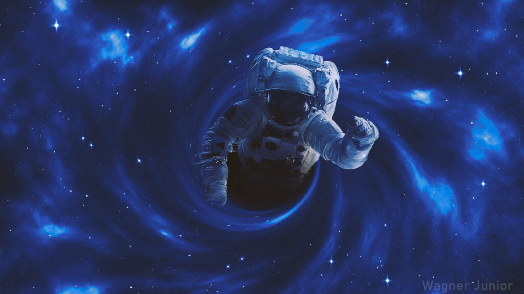 Embarking on a Stellar Journey: Captivating HD Wallpaper featuring an Astronaut's Space Adventure