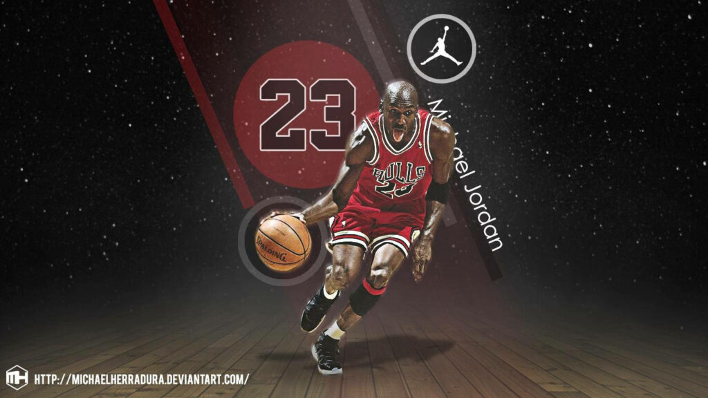 Jordan's Majestic Flight: An Iconic NBA Legend Surpasses All Boundaries Wallpaper