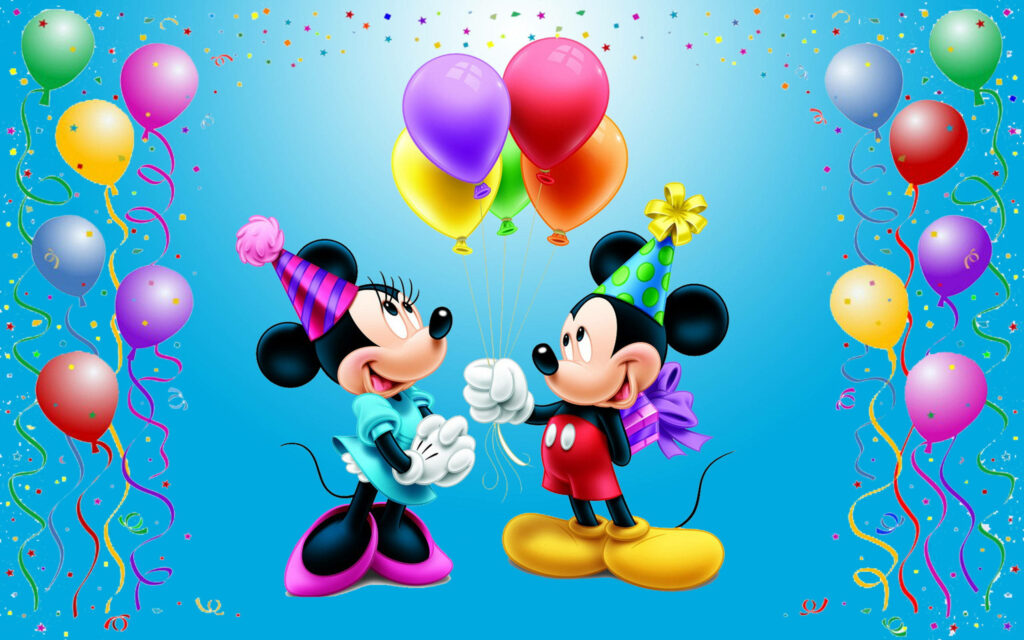 Joyful Birthday Wallpaper: Festive Characters & Colorful Decorations