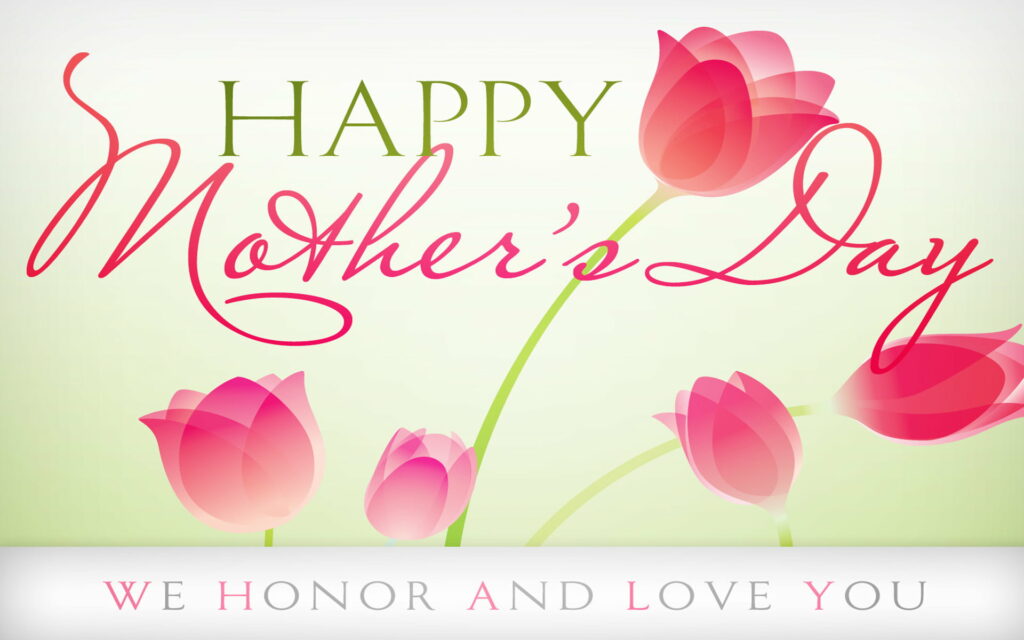 Joyful Celebration: Vibrant Mother's Day Text in Festive HD Wallpaper Background