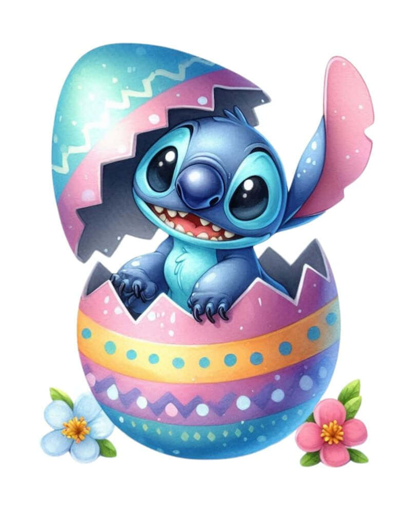 Joyful Character Emerges from Decorated Easter Egg in Festive Scene Wallpaper