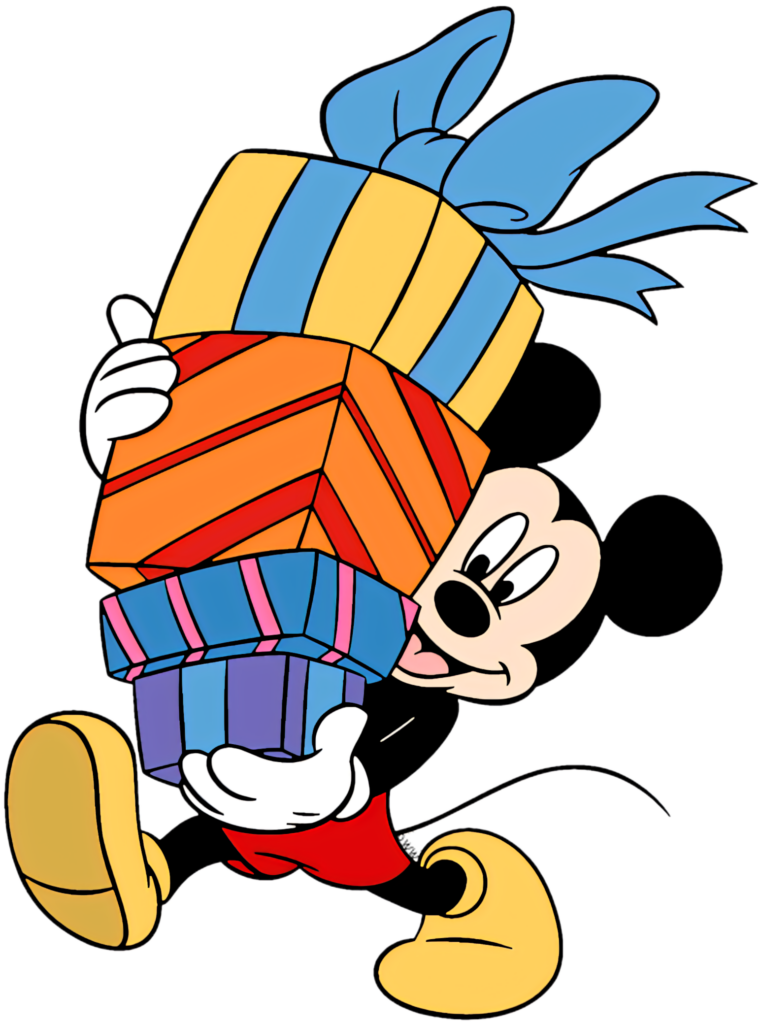 Whimsical Character with Colorful Gifts - Festive Wallpaper Background