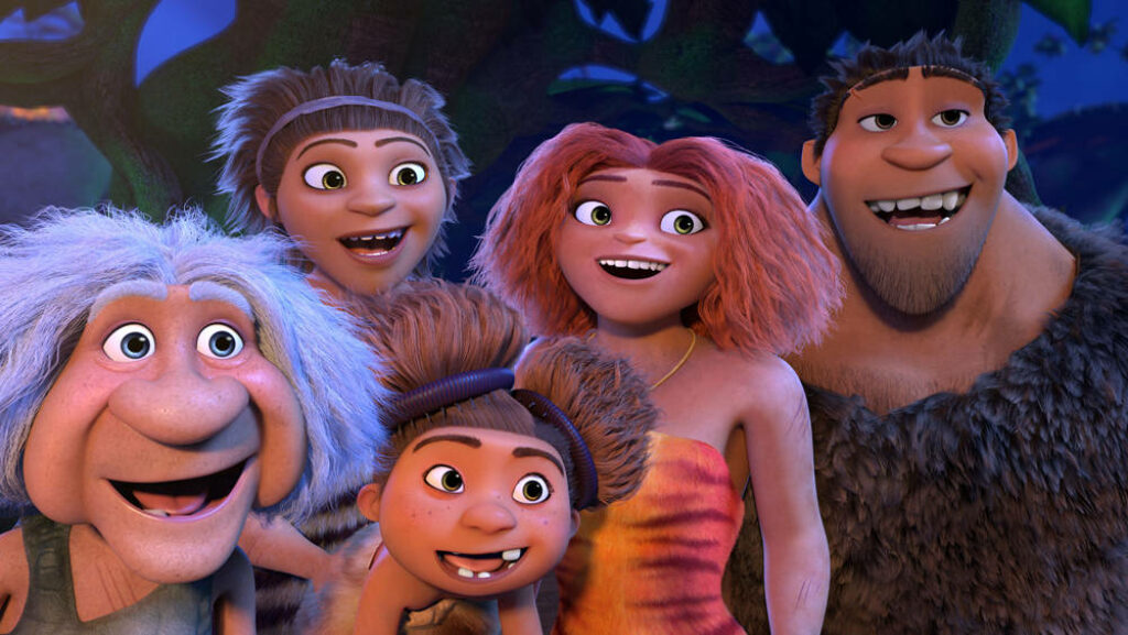 Joyful Croods Family Wallpaper - Bright Animated Scene Background
