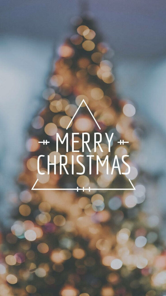 Merry Christmas Bokeh Bliss: Festive iPhone Wallpaper with Minimalist Touch