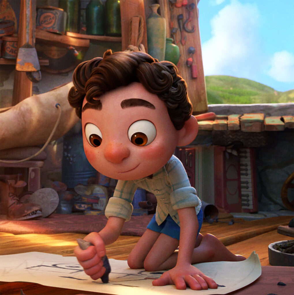 Luca the Animator: Joyful Drawing Wallpaper in a Cozy Setting