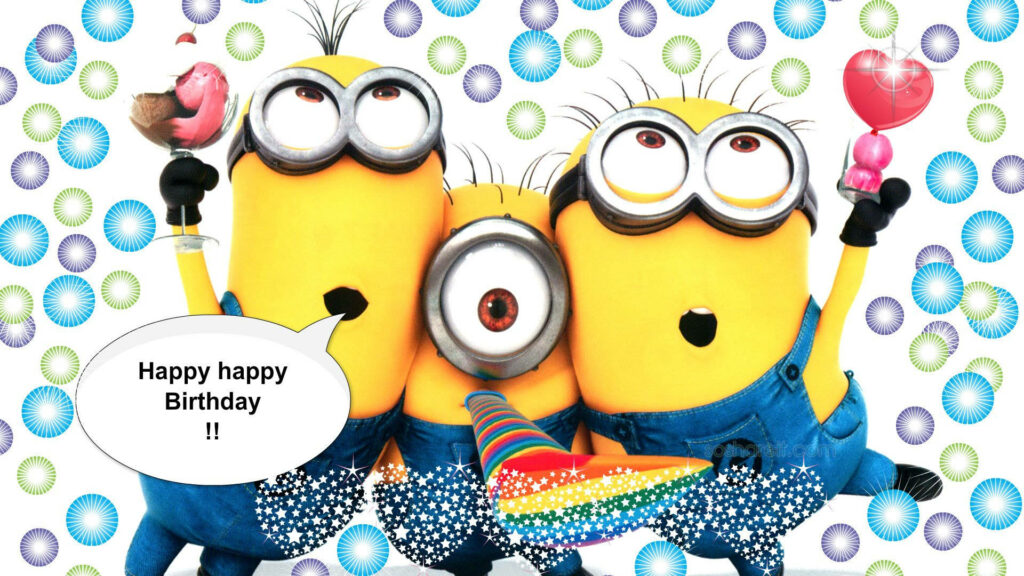 Joyful Minions Birthday Wallpaper: Colorful Party Vibes & Festive Fun