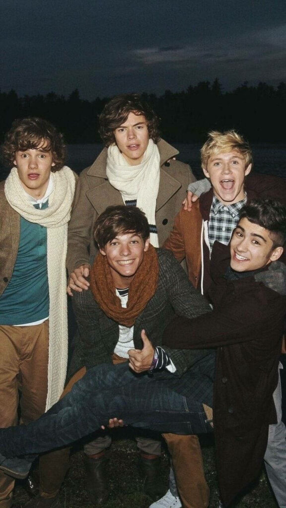 Positively Stylish: One Direction's Aesthetically Pleasing Squad Strikes a Charming Pose Wallpaper