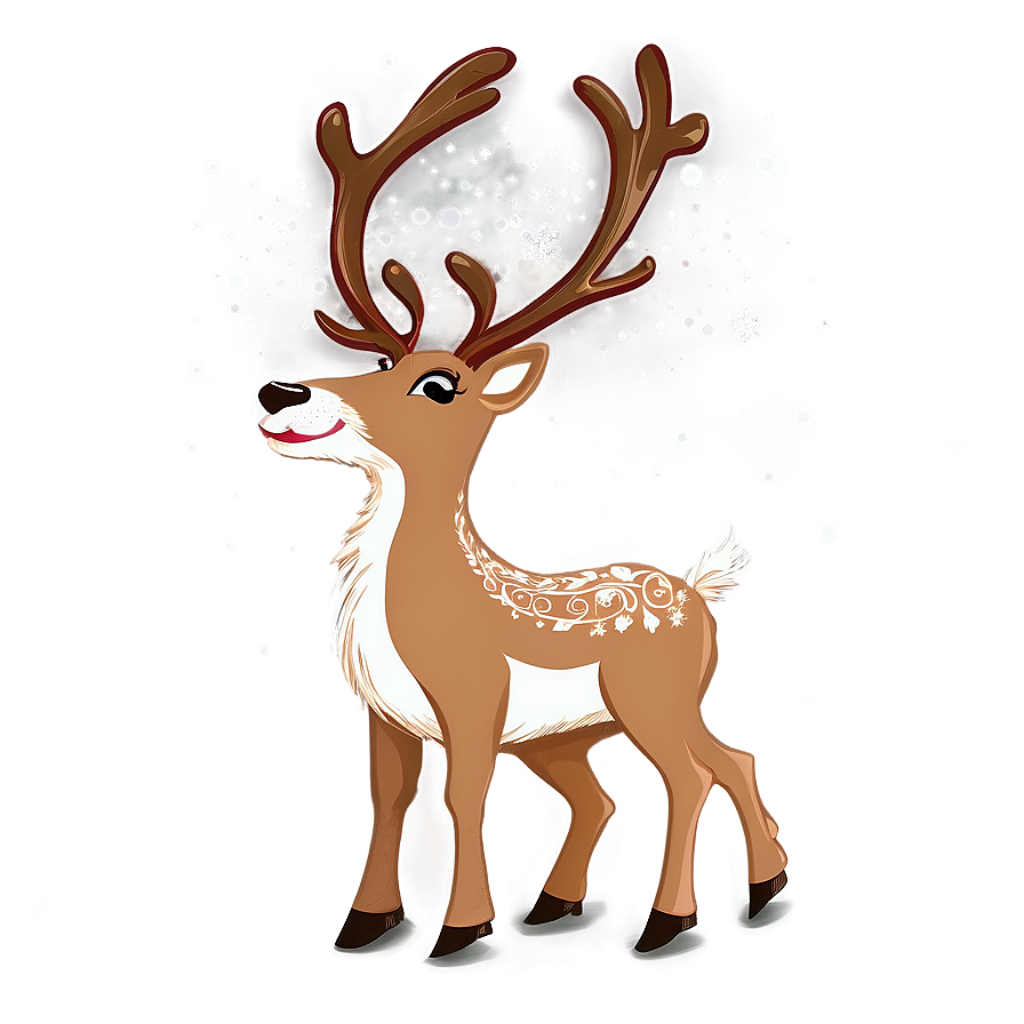 Joyful Reindeer Wallpaper with Snowflakes - Holiday Spirit Background