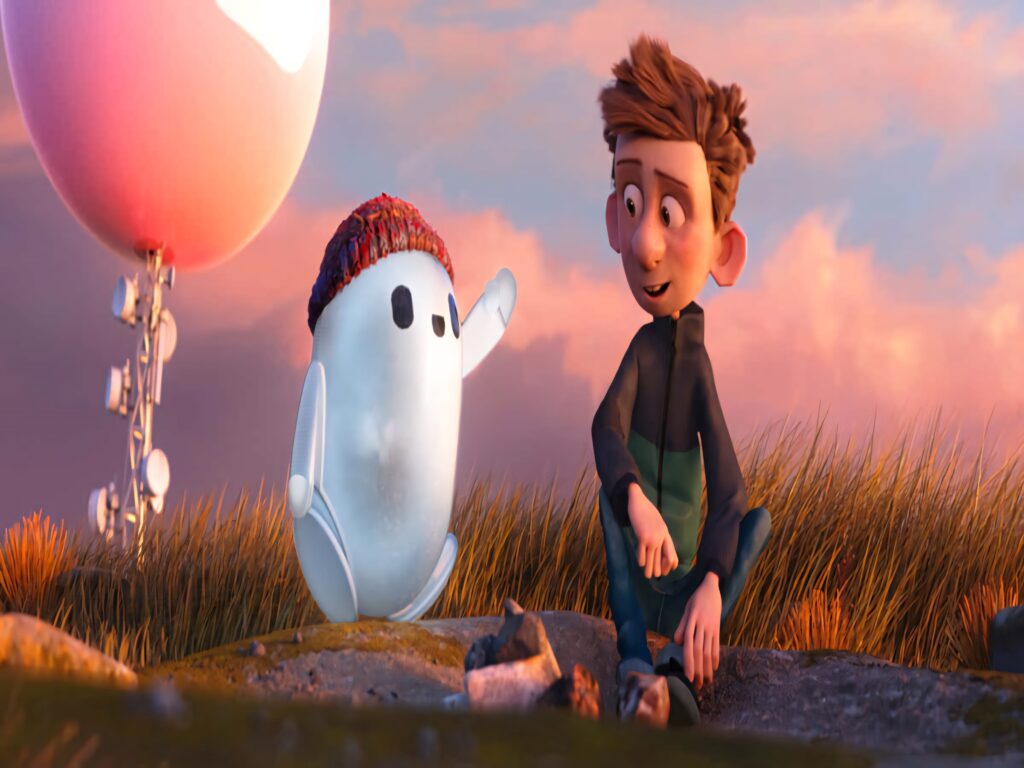 Joyful Ron's Gone Wrong Wallpaper: Sunset with Ron & Friend