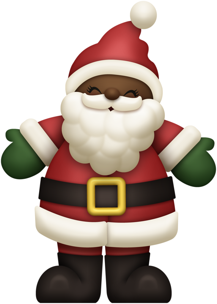 Cheerful Santa Claus Cartoon Wallpaper on Transparent Background