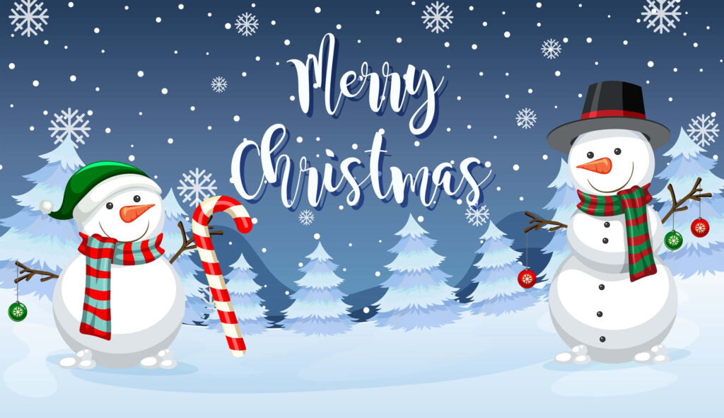 Joyful Snowmen Christmas Wallpaper - Festive Holiday Background