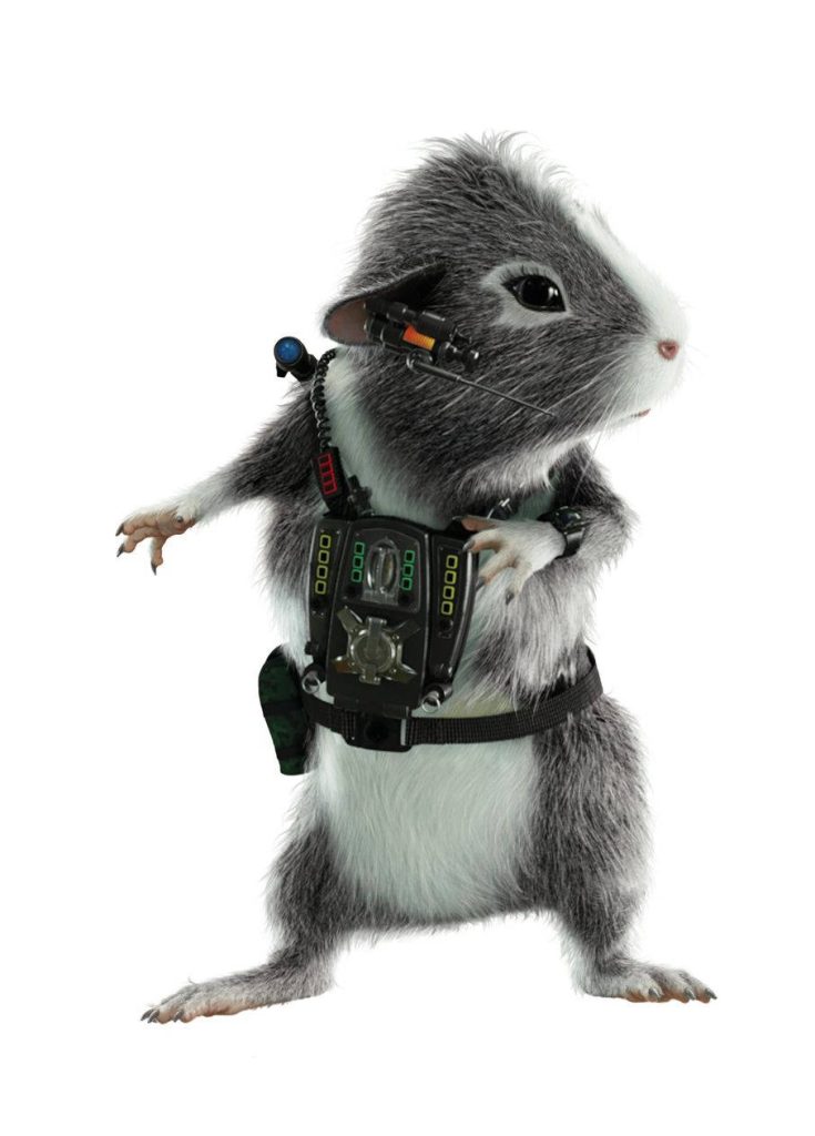 Juarez tactical guinea pig from Disney G-Force in high-tech harness 3D CGI wallpaper