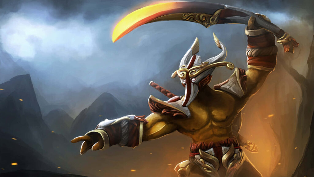 The Majestic Juggernaut: Mastering Swordsmanship amid Breathtaking Mountainous Landscapes Wallpaper