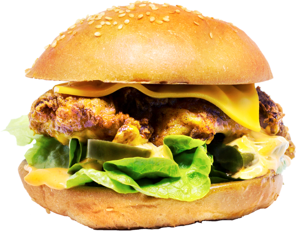 Juicy Cheeseburger with Sesame Bun - Transparent Wallpaper Background