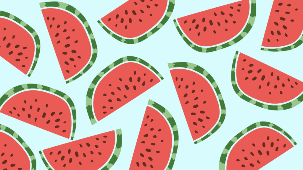 Juicy Delights: A Refreshing Summer Watermelon Pattern in 2560x1440 Resolution Wallpaper